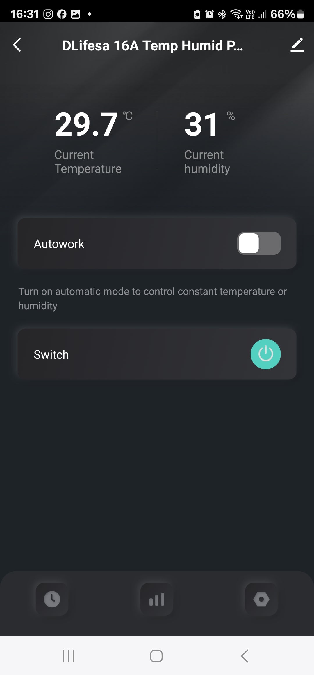 Smart Life Tuya WIFI 1CH 16A 3000W Switch w/ Temperature Humidity Sensor w/ Power Monitor & RF433Mhz