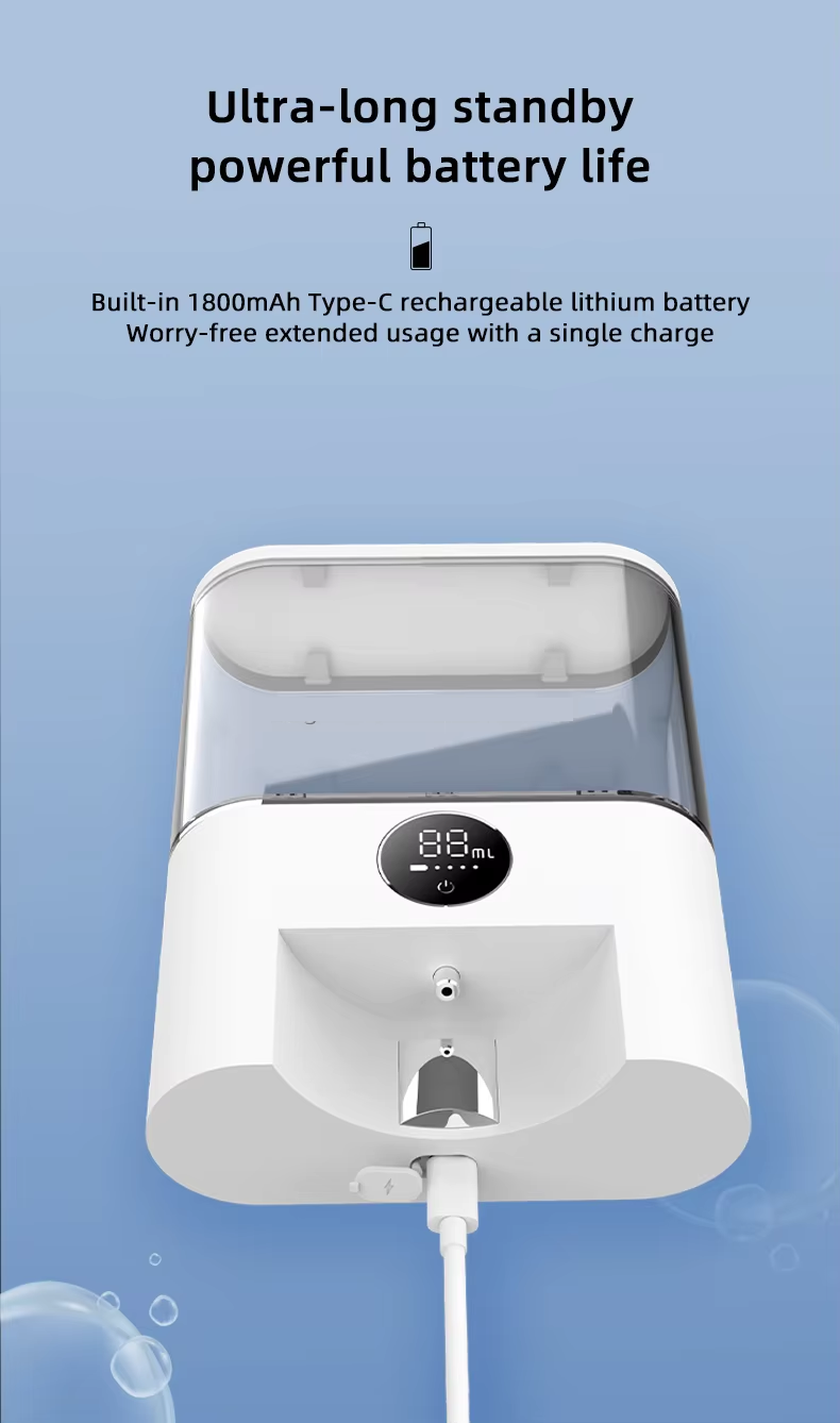 Electric Mouthwash Liquid Dispenser | 5V Rechargeable | 500ml Refillable | Wall Mounted | Black