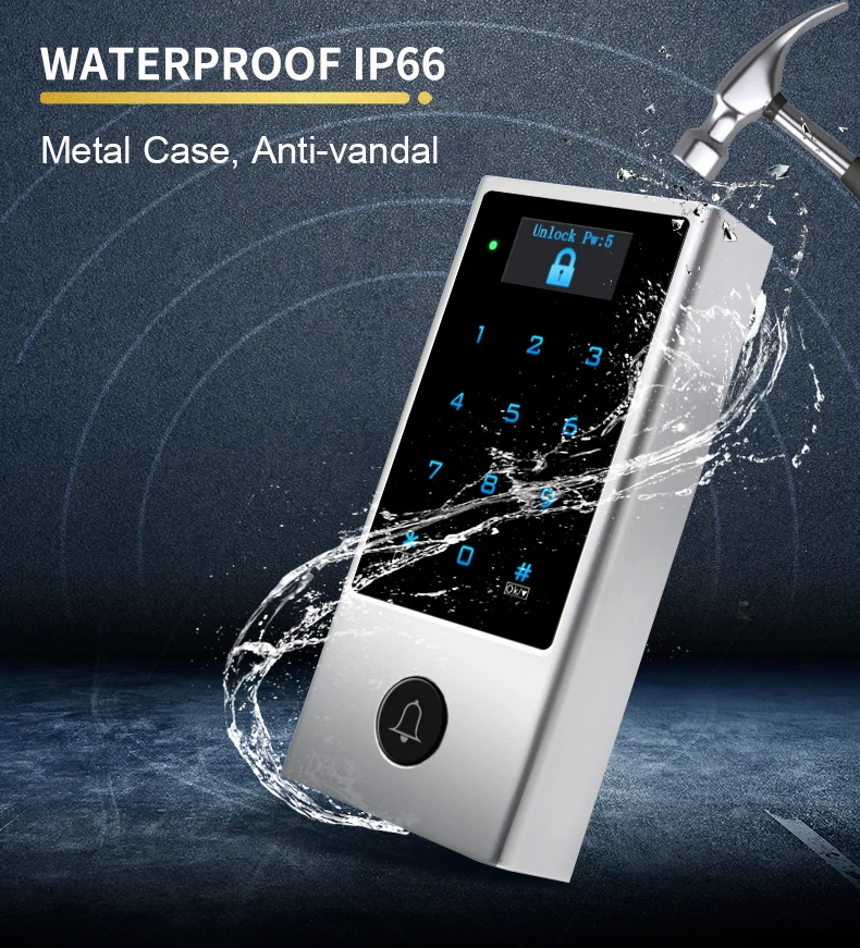 Smart Life Tuya WIFI Waterproof 12V Access Control Keypad Card Doorbell Gate Garage HD1