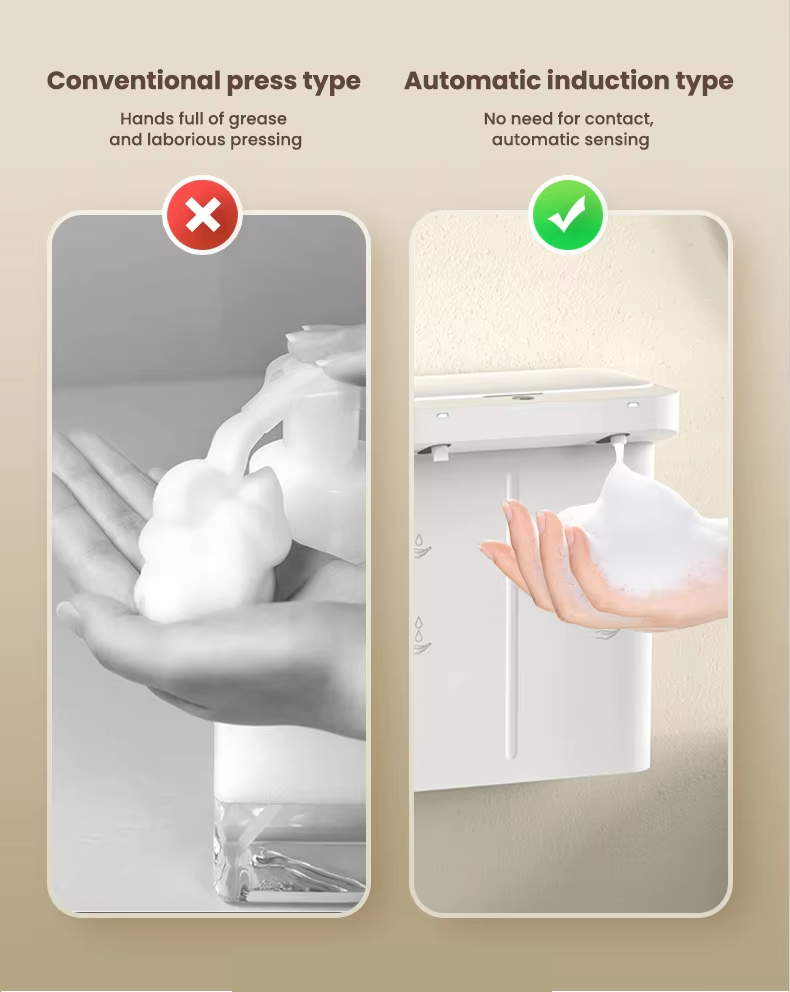 Electric Dual Soap Foam Gel Dispenser | 5V Rechargeable | 280ml refillable | Wall Mounted