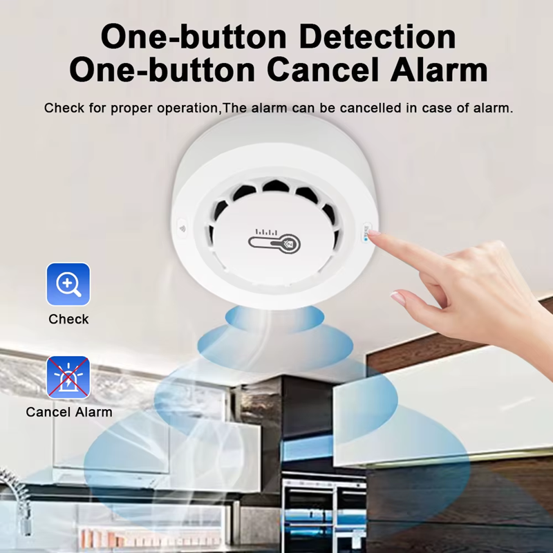 Smart Life Tuya Zigbee Smoke Temperature Humidity Detector Sensor w/ 80db Alarm Sound Speaker | 3V