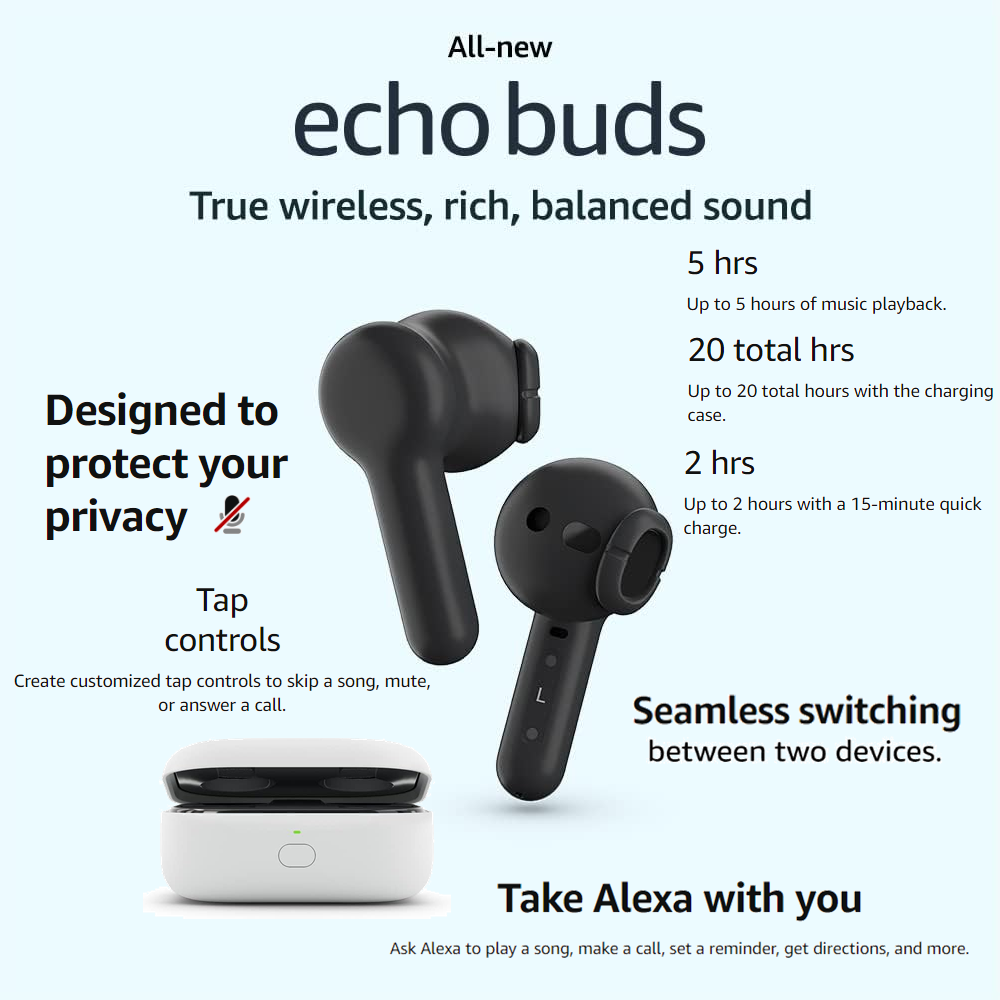 Bluetooth Earbuds Echo Buds Wireless Earbuds All-new Echo Buds