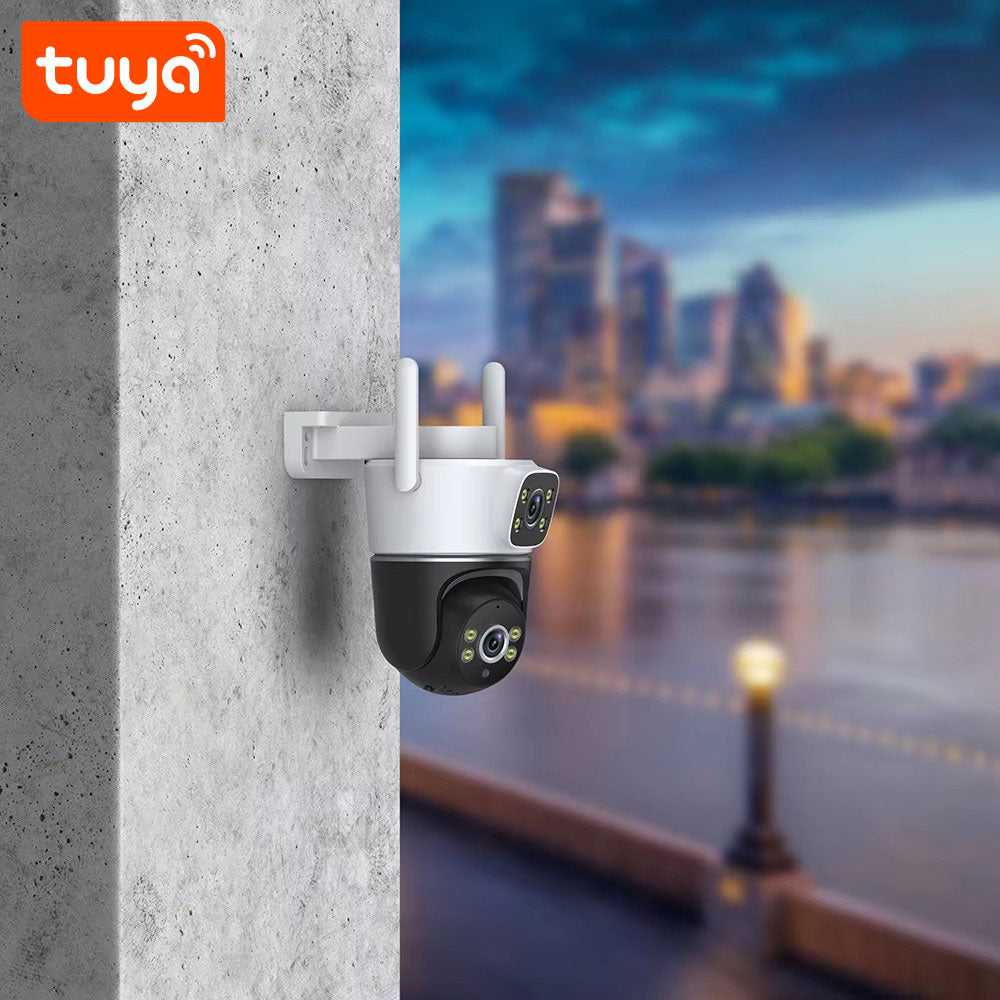Smart Life Tuya WIFI 4MP HD PTZ CCTV Double Camera w/ 2 way audio | IP66 Waterproof | 12V