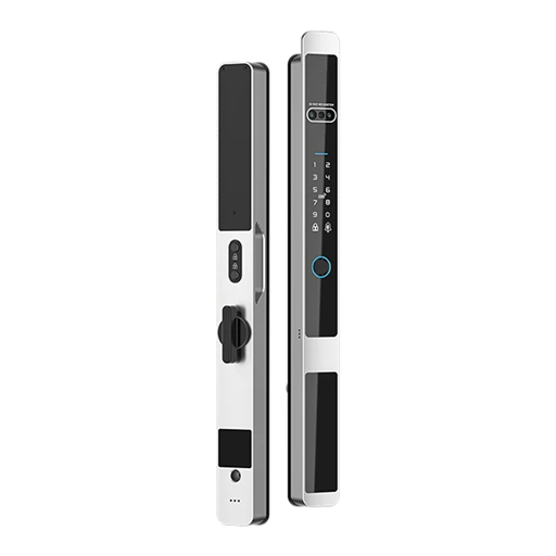 Smart Life Tuya WIFI Door Handle Fingerprint Keypad Card Doorbell Lock (Silver & Black)