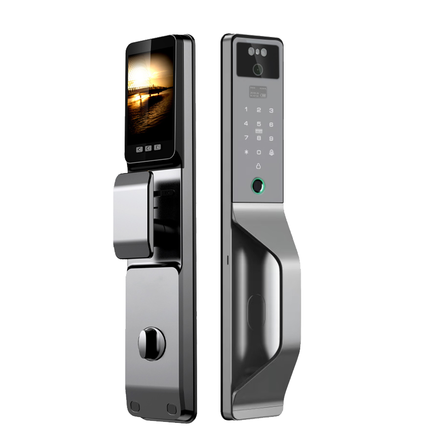 Smart Life Tuya WIFI Door Handle Face Fingerprint Keypad Card Video Doorbell Intercom Lock