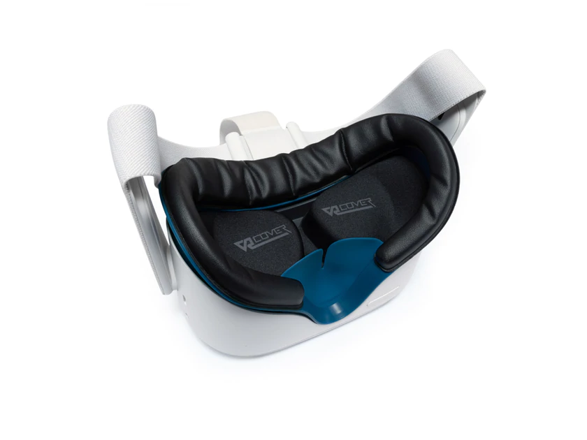 VR Cover Fitness Facial Interface and Foam Set for Oculus Quest 2 (Dark Blue & Black)