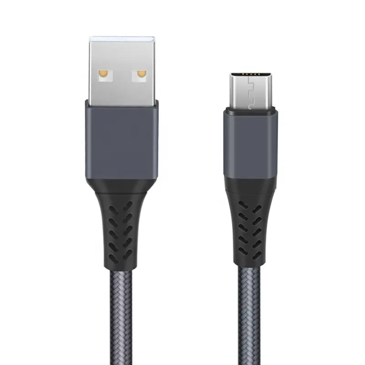 USB A to Micro USB Cable 3A Data Fast Charging 2m Nylon Braided (Grey)