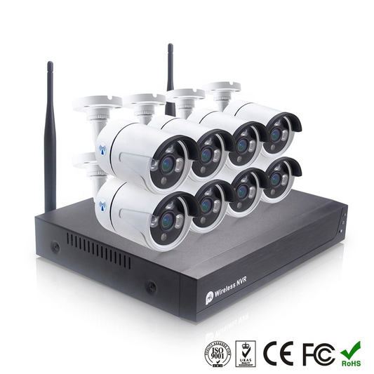 WIFI Control Smart Life Tuya NVR CCTV Camera Kit with 8 Outdoor Waterproof 2MP Cameras