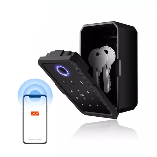 Smart Life Tuya Bluetooth Digital Fingerprint Smart Key Box (Black)