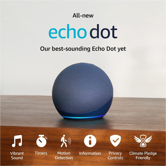 All-New Echo Dot (5th Gen, 2022 release) | Smart speaker with Alexa | Deep Sea Blue