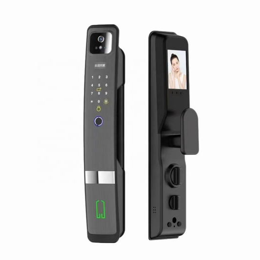 WIFI Control Smart Life Tuya Digital 3D Face Recognition Access Door Lock with Cats Eye Camera