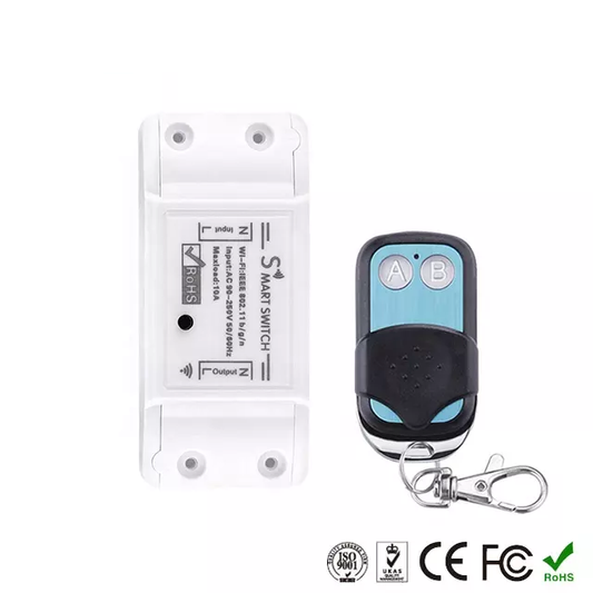 WIFI Control Smart Life Tuya 10A 2200W Switch Circuit Breaker with RF433Mhz (2ch Remote included)
