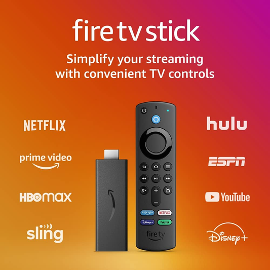 Fire TV Stick with Alexa Voice Remote (includes TV controls), HD streaming device 2021