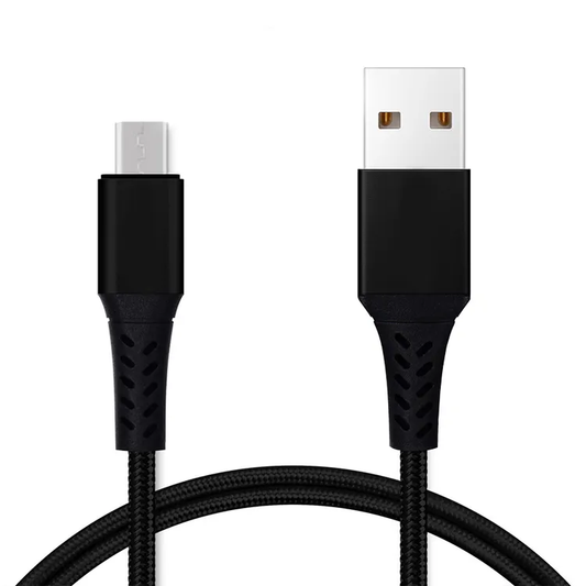 USB A to Micro USB Cable 3A Data Fast Charging 2m Nylon Braided (Black)