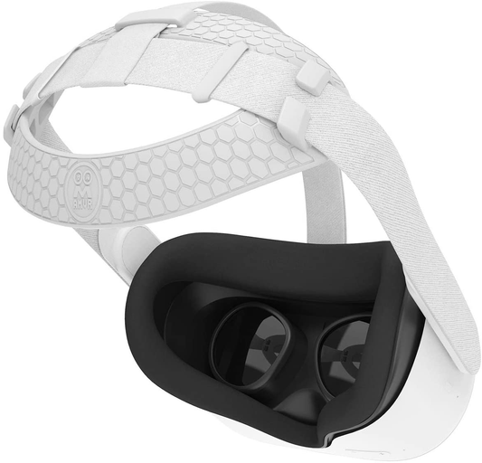 AMVR Head Back Padding, Gravity Pressure Balance Comfortable Soft TPU Pad for Oculus Quest 2 (White)