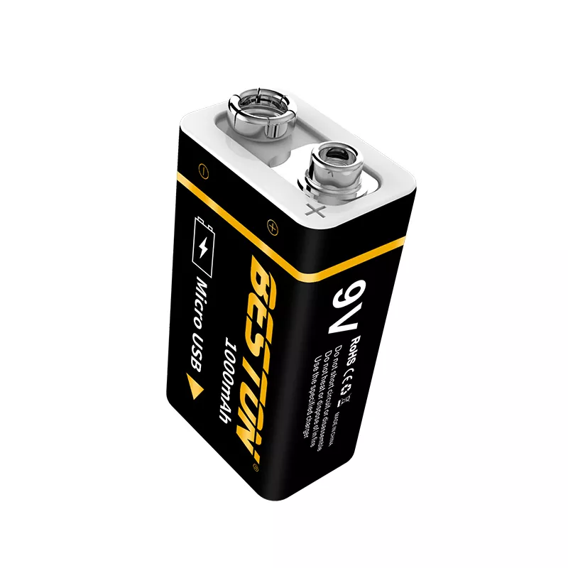 BESTON 9V Micro USB Rechargeable Lithium Battery | 9V | 400mAh | 1 Pack