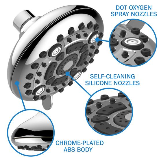 Overhead Mist Water Saving Bathroom Shower Head (Chrome Plated)