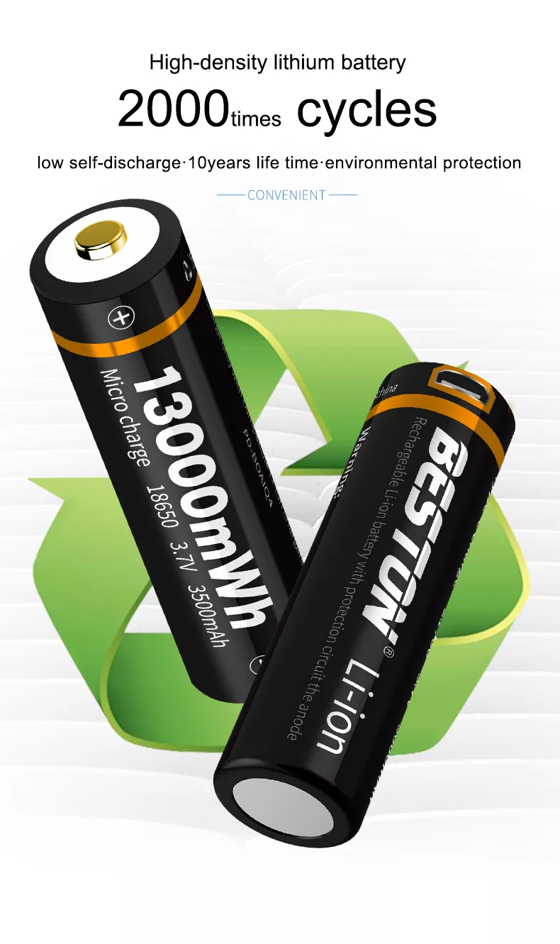 BESTON 18700 Micro USB Rechargeable Lithium Battery | 3.7V | 3500mAh | 1 Pack