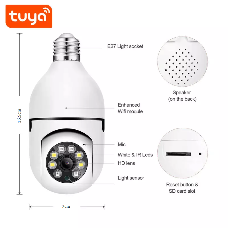 Smart Life Tuya WIFI 3MP PTZ Indoor CCTV Camera w/ 2 way audio