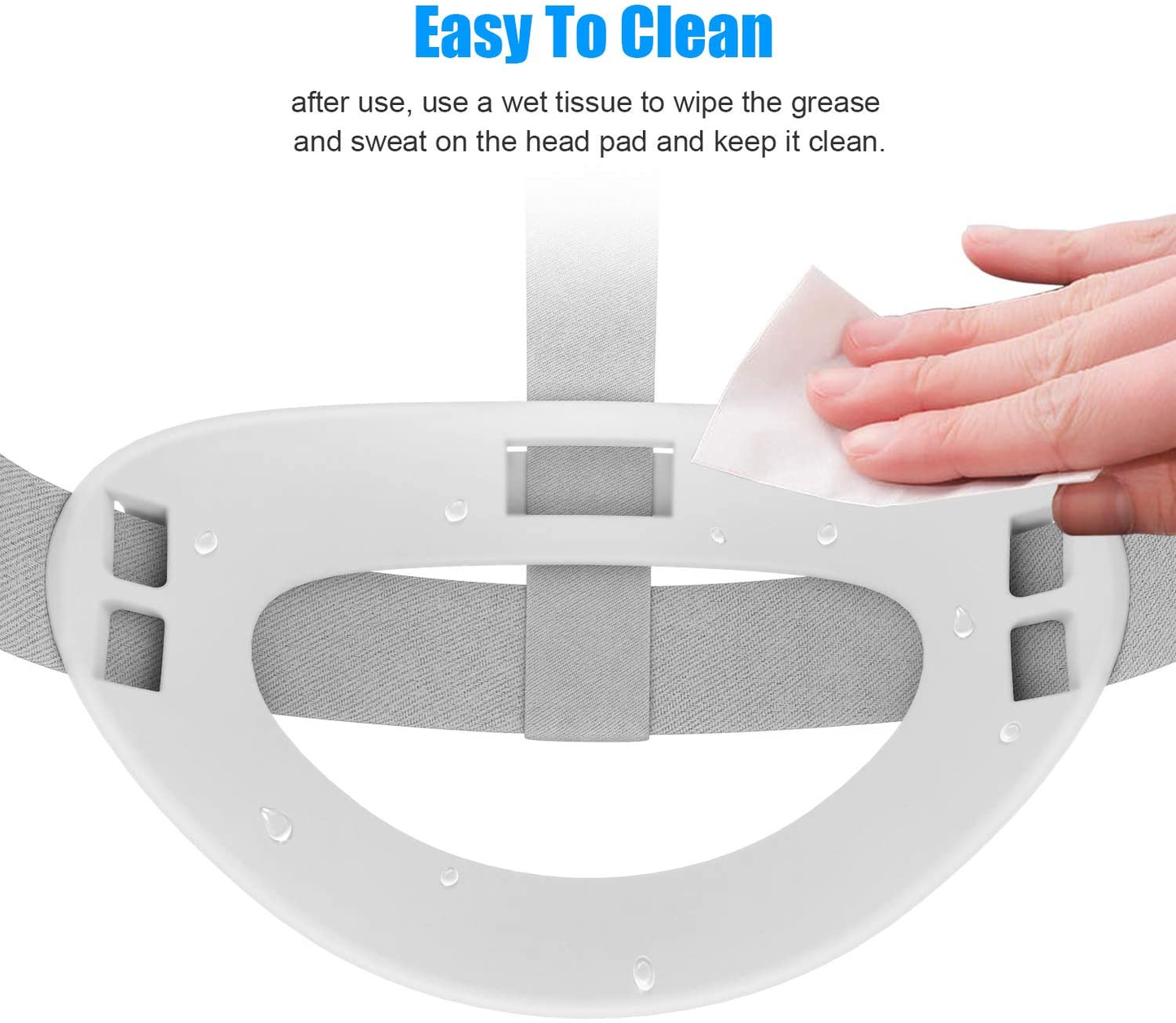 AMVR Head Back Padding, Gravity Pressure Balance Comfortable Soft TPU Pad for Oculus Quest 2 (White)