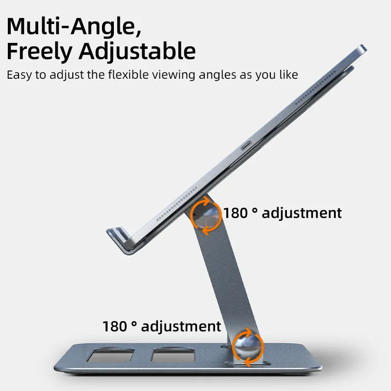 2 in 1 Aluminium Alloy Mobile phone Holder Tablet Stand 180 degree Free Rotation