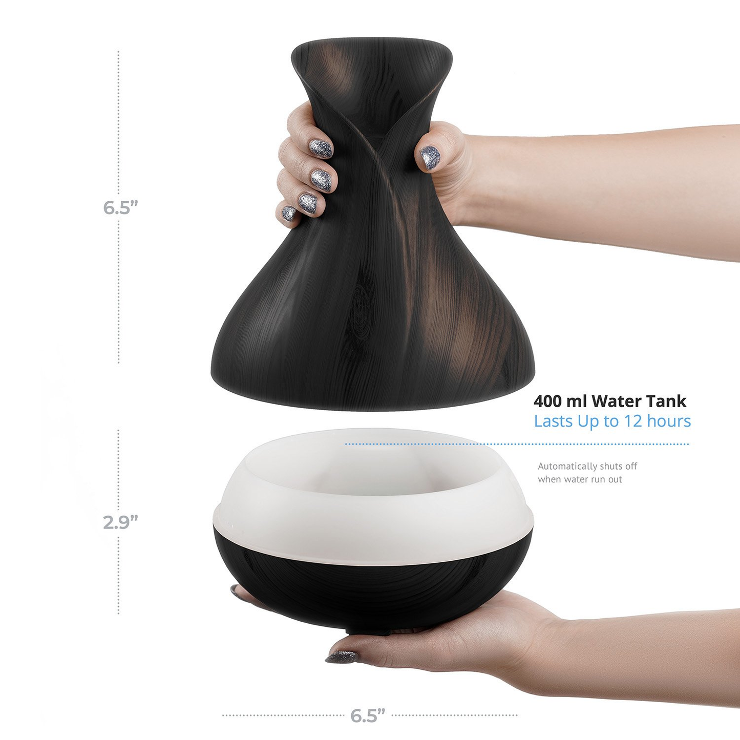 WIFI Control Smart Life Tuya Essential Oil Aromatherapy Ultrasonic Air Diffuser Humidifier (Dark Brown)