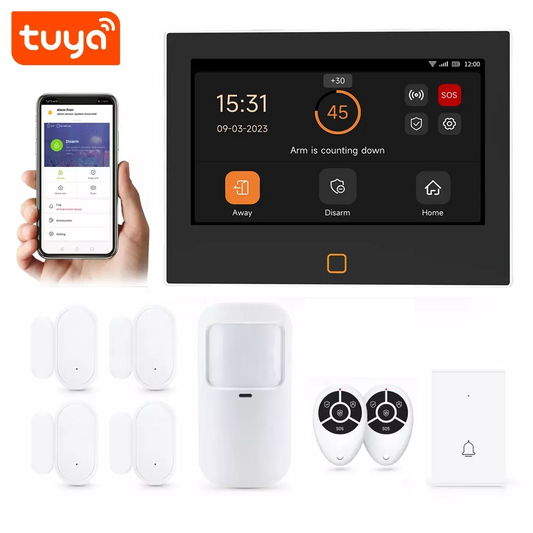 Smart Life Tuya WIFI 4G SIM Card 7 inch Touch Screen Alarm System | 5V/ 12V | H700 w/ Backup Battery