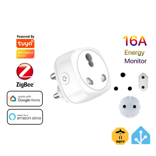 Smart Life Tuya Zigbee 1CH 16A 3500W 3 Pin / 2 Pin Plug Switch w/ Power Monitor