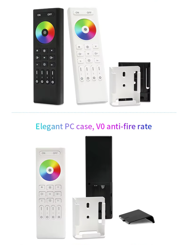 Wireless 2.4G RF Remote Controller | 4 Zones | RGB/ RGBW/ RGBCCT | Dimming | 3V | RC03RF | Black