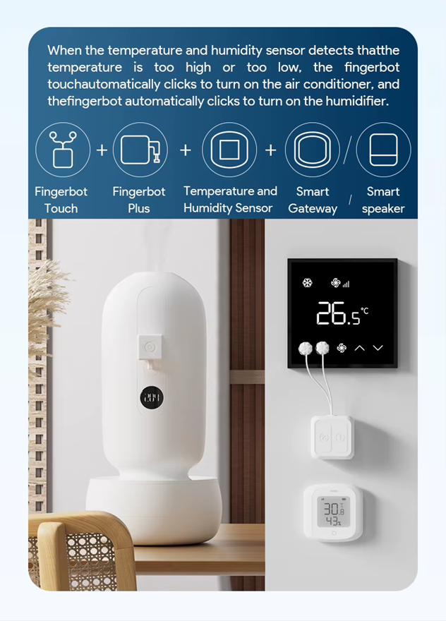 Smart Life Tuya Bluetooth 2CH Fingerbot Smart Button Pusher for Touch Screens, Switches, Appliances
