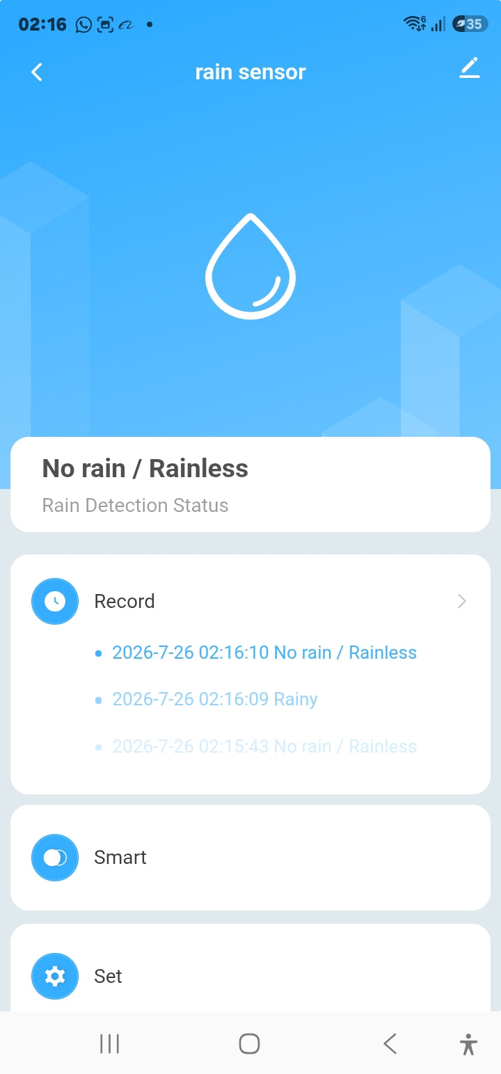 Smart Life Tuya Zigbee Rain Detector Sensor | IP55 Outdoor Rainproof | 3V