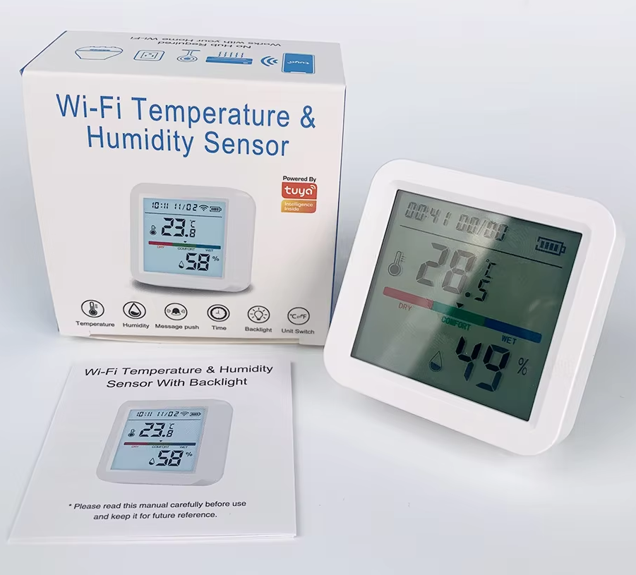 Smart Life Tuya WIFI Temperature Humidity Sensor w/ Clock Date w/ Backlight