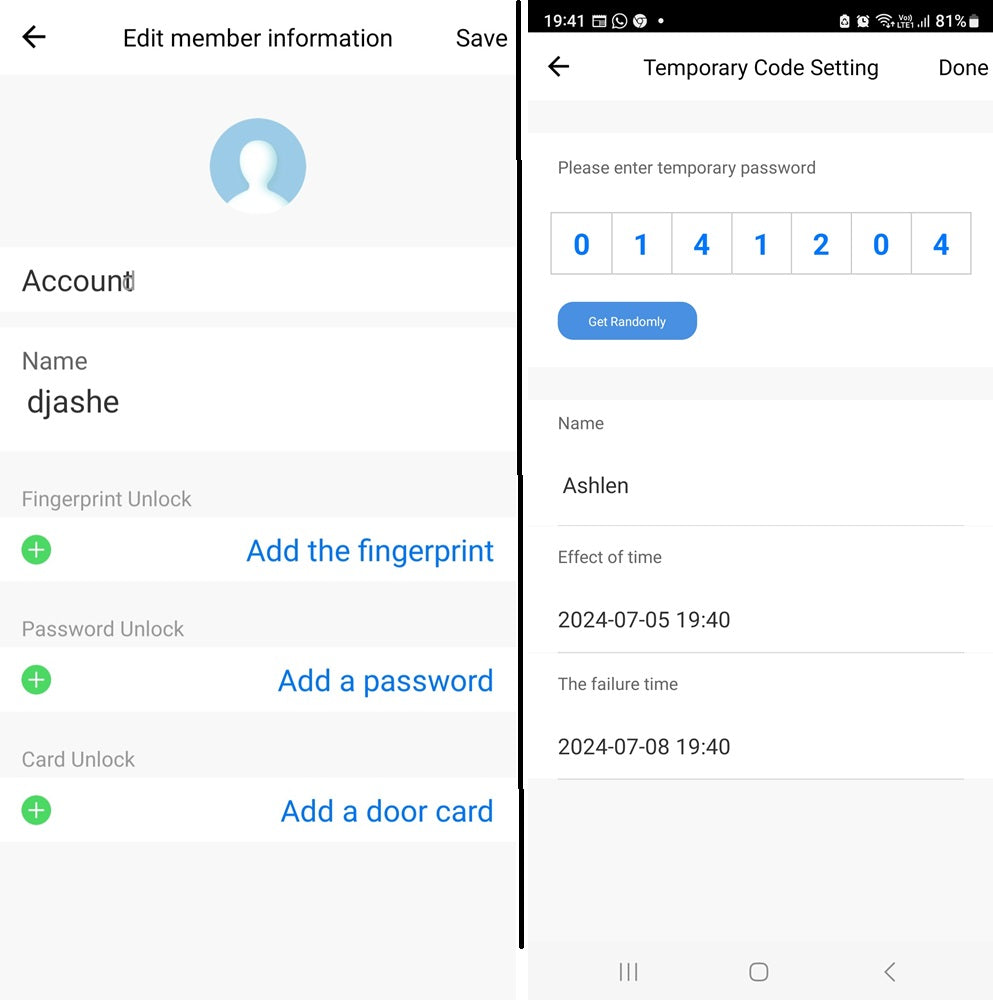 Smart Life Tuya WIFI Door Handle Fingerprint Keypad Card Doorbell Lock | X7 | Black