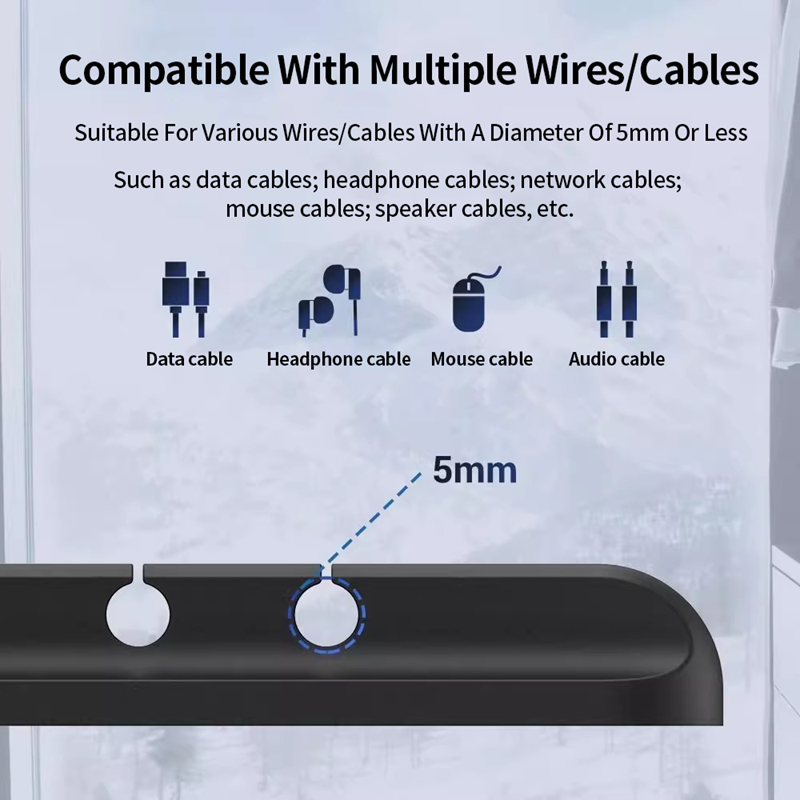 Silicone Cable Organizer w/ 3m tape – Multifunctional Desktop Wire Management Clip | 1 Slot | Black
