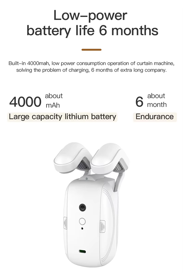 Smart Life Tuya WIFI Curtain Robot Motor for Roman Pole T-Rail U-Rail w/ Remote (Double Opening)