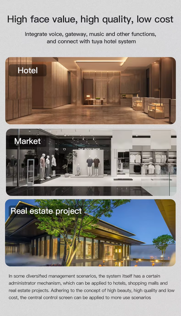 Smart Life Tuya WIFI 8 inch In-Wall Touch Screen Control Panel w/ Zigbee Gateway, RJ45