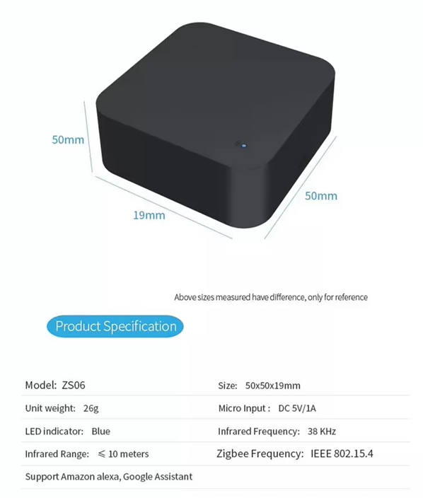 Smart Life Tuya Zigbee 3.0 Infrared IR Remote Control | Requires Tuya Zigbee LAN Hub