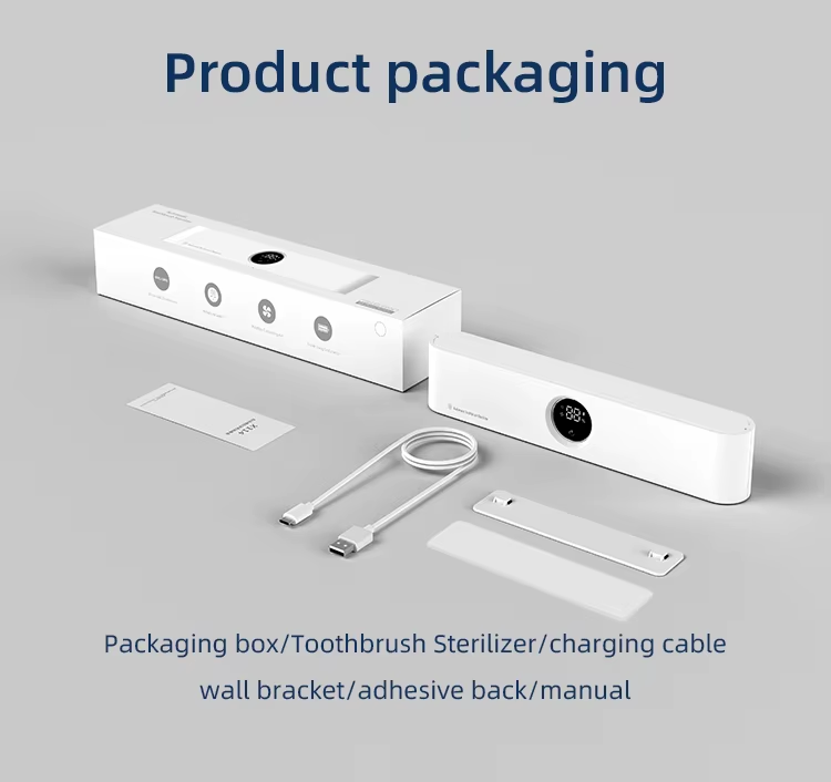 Toothbrush UVA UVC Sterilizer & Holder | 5V Rechargeable | Wall Mounted / Portable | 5 Slot