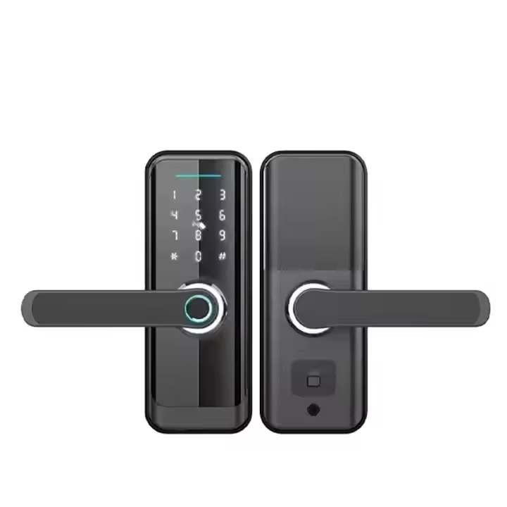 Smart Life Tuya WIFI Access Control Fingerprint Keypad Card Door Handle Lock HR09 (Black)