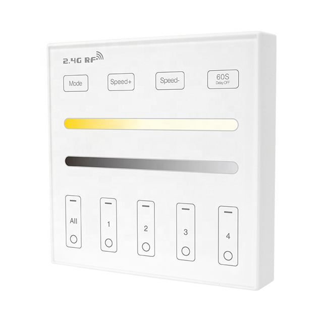 Wireless Touch 2.4G RF Remote Controller | 4 Zones | CCT | Dimming | 3V | WR02RF | White