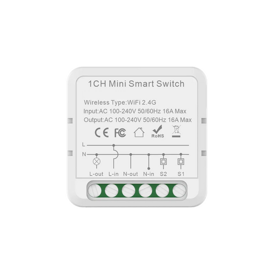 Smart Life Tuya WIFI 1CH 16A 3500W 3.5KW Appliance Mini Switch