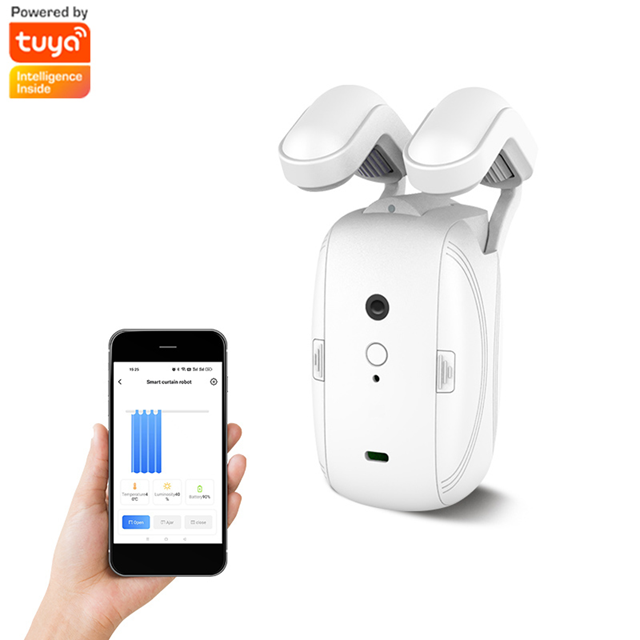Smart Life Tuya WIFI Curtain Robot Motor for Roman Pole T-Rail U-Rail w/ Remote (Single Opening)