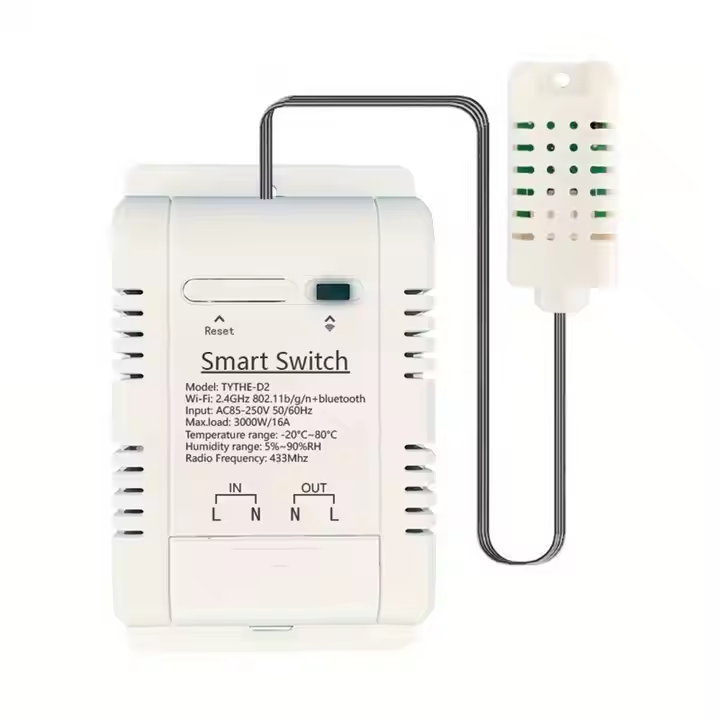 Smart Life Tuya WIFI 1CH 16A 3000W Switch w/ Temperature Humidity Sensor w/ Power Monitor & RF433Mhz