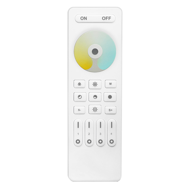 Wireless 2.4G RF Remote Controller | 4 Zones | CCT | Dimming | 3V | RC02RF | White