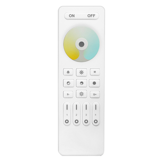 Wireless 2.4G RF Remote Controller | 4 Zones | CCT | Dimming | 3V | RC02RF | White