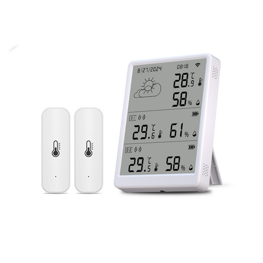Smart Life Tuya WIFI Temperature Humidity Sensor w/ LCD Display Weather Time Date