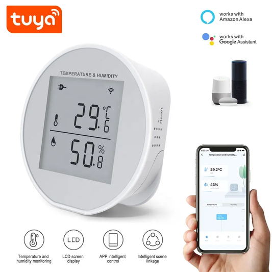 Smart Life Tuya WIFI Temperature Humidity Sensor w/ LCD Display | 3V / 5V