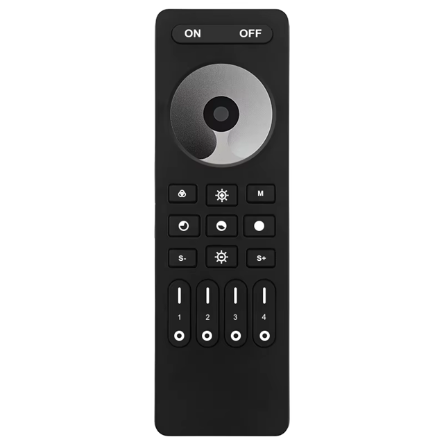 Wireless 2.4G RF Remote Controller | 4 Zones | Single Colour | Dimming | 3V | RC01RF | Black