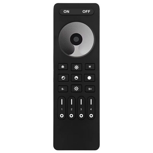 Wireless 2.4G RF Remote Controller | 4 Zones | Single Colour | Dimming | 3V | RC01RF | Black