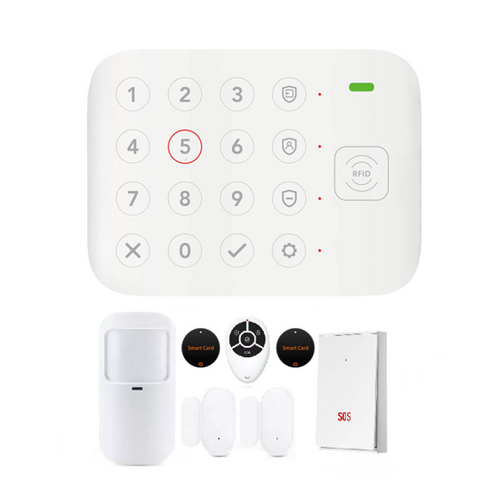 Smart Life Tuya WiFi Alarm Kit Door/Window Sensors, PIR Motion, & SOS Panic | 5V | DLH400W
